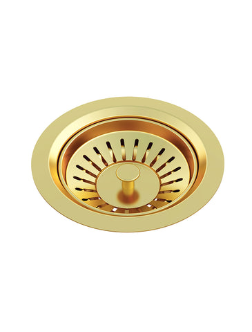 Lavello Sink Strainer and Waste Plug Basket with Stopper - Brushed Bronze Gold