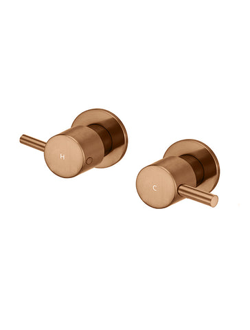 Round Quarter Turn Wall Top Assemblies - Lustre Bronze