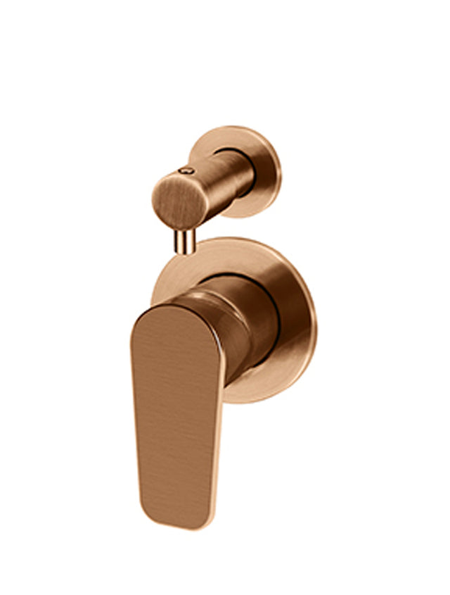 Round Diverter Mixer Paddle Handle Trim Kit (In-wall Body Not Included) - PVD Lustre Bronze (SKU: MW07TSPD-FIN-PVDBZ) by Meir