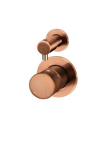 Round Diverter Mixer Pinless Handle Trim Kit (In-wall Body Not Included) - Lustre Bronze