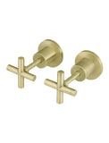 Round Cross Handle Jumper Valve Wall Top Assemblies - PVD Tiger Bronze - MW08JL-PVDBB