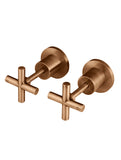 Round Cross Handle Jumper Valve Wall Top Assemblies - Lustre Bronze - MW08JL-PVDBZ