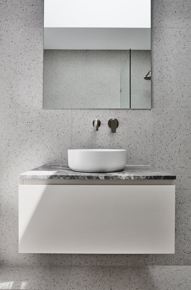 Round Paddle Wall Mixer - PVD Brushed Nickel (SKU: MW03PD-PVDBN) by Meir