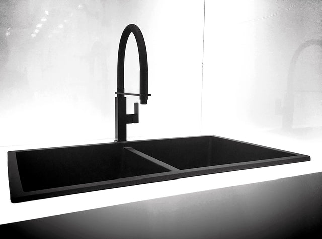 Square Flexible Kitchen Mixer Tap - Matte Black (SKU: MK05) by Meir