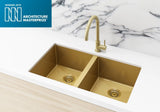Lavello Kitchen Sink - Double Bowl 760 x 440 - Brushed Bronze Gold - MKSP-D760440-BB