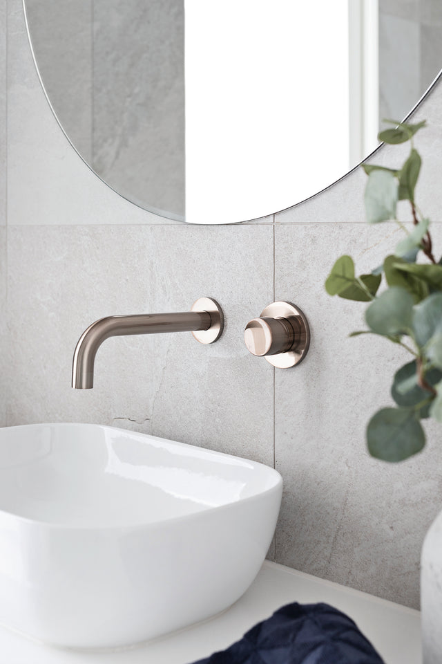 Round Pinless Wall Mixer - Champagne (SKU: MW03PN-CH) by Meir
