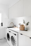 Round Gooseneck Kitchen Mixer Tap with Pinless Handle - Champagne - MK03PN-CH