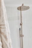 Round Combination Shower Rail, 300mm Rose, Single Function Hand Shower - Champagne - MZ0706-R-CH