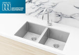 Lavello Kitchen Sink - Double Bowl 760 x 440 - PVD Brushed Nickel - MKSP-D760440-NK