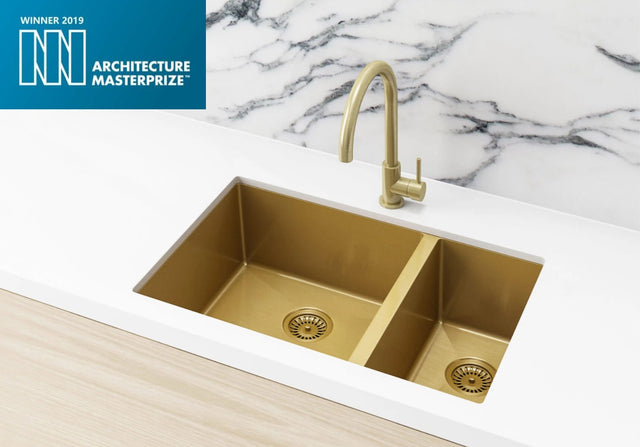 Lavello Kitchen Sink - One and Half Bowl 670 x 440 - Brushed Bronze Gold (SKU: MKSP-D670440-BB) by Meir