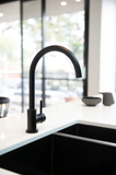 Round Gooseneck Kitchen Mixer Tap - Matte Black - MK03