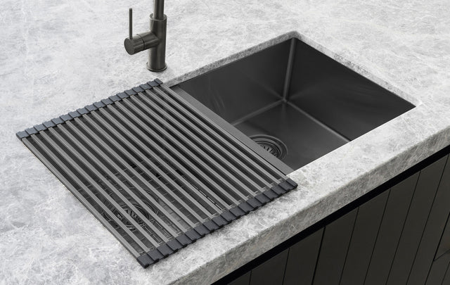 Lavello Stainless Steel rolling mat protector - Gunmetal Black (SKU: RM-01-GM) by Meir