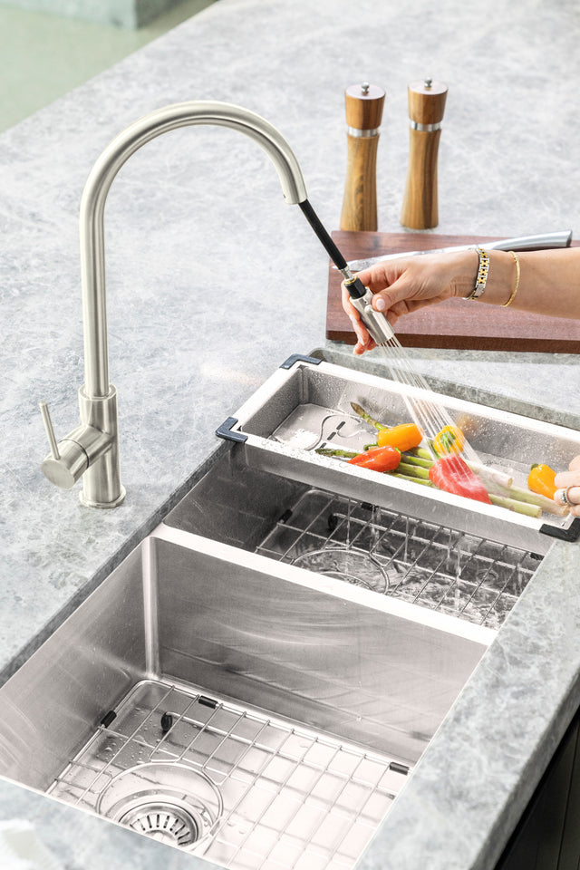 Lavello Kitchen Sink Colander - Brushed Nickel (SKU: MCO-01-NK) by Meir