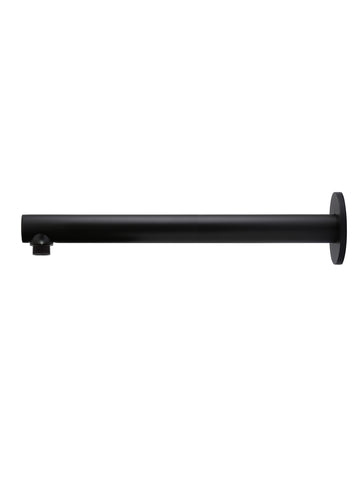 Round Wall Shower Arm 400mm - Matte Black