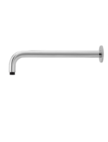 Round Wall Shower Curved Arm 400mm - Polished Chrome
