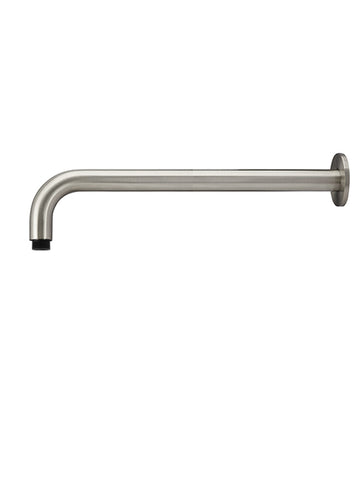 Round Wall Shower Curved Arm 400mm - PVD Brushed Nickel