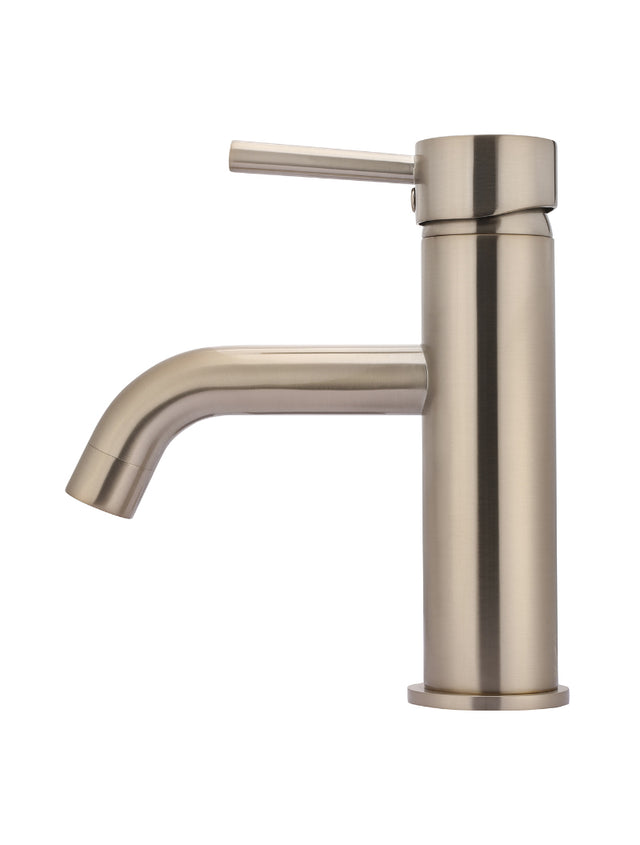 Round Basin Mixer Curved - Champagne (SKU: MB03-CH) by Meir