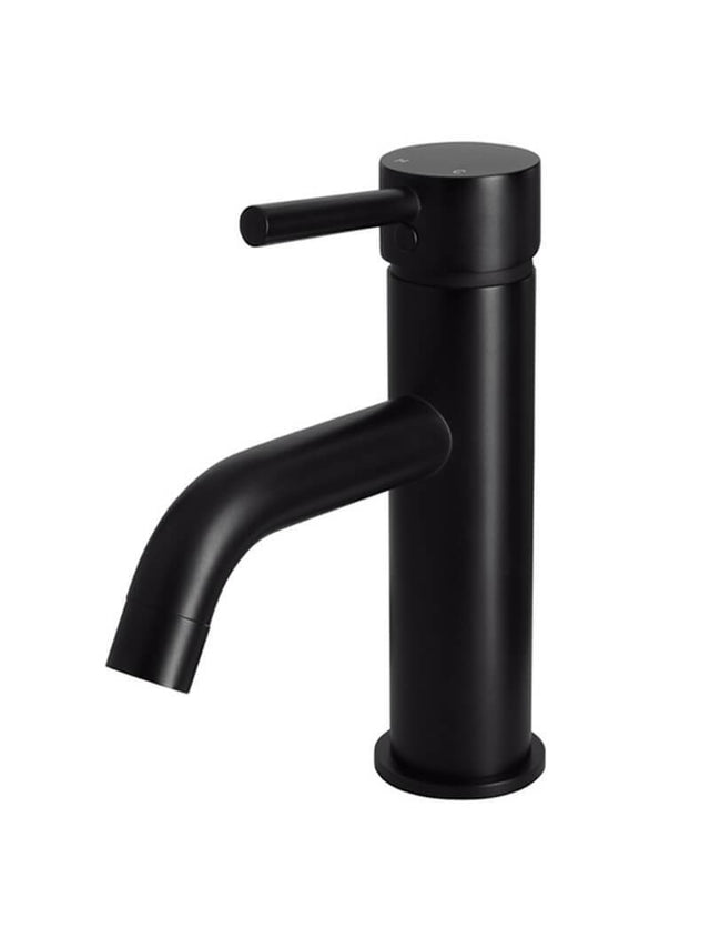 Round Basin Mixer Curved - Matte Black (SKU: MB03) by Meir