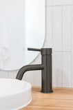 Round Basin Mixer Curved - Shadow Gunmetal - MB03-PVDGM