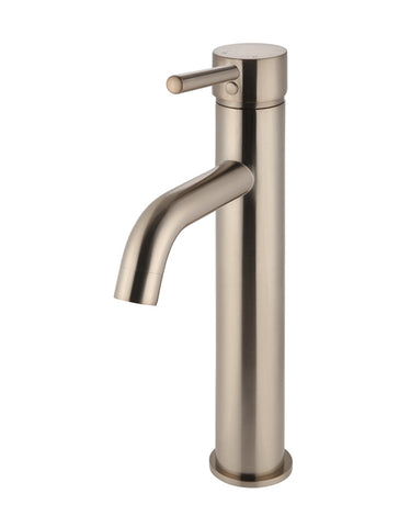 Round Tall Basin Mixer Curved - Champagne