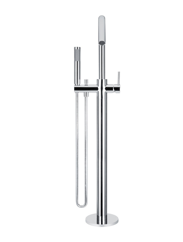 Round Freestanding Bath Spout and Hand Shower - Polished Chrome (SKU: MB09-C) by Meir