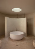 Round Freestanding Bath Spout and Hand Shower - Champagne - MB09-CH