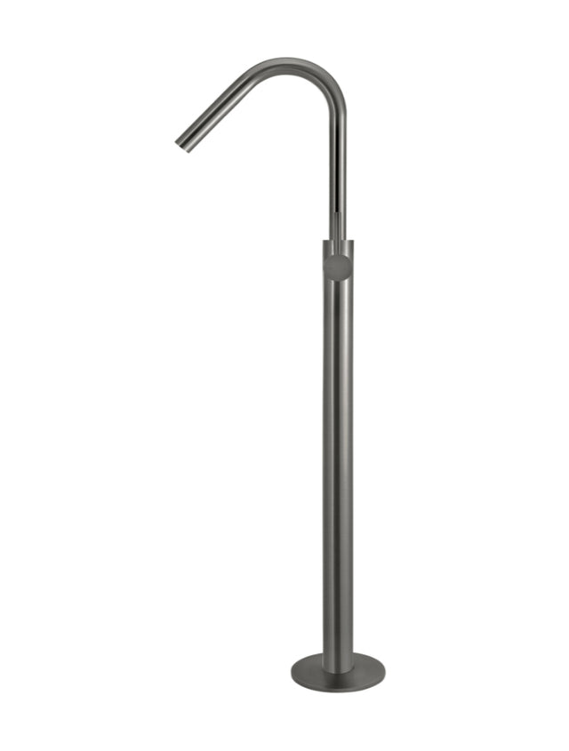 Round Freestanding Bath Spout and Hand Shower - Shadow Gunmetal (SKU: MB09-PVDGM) by Meir