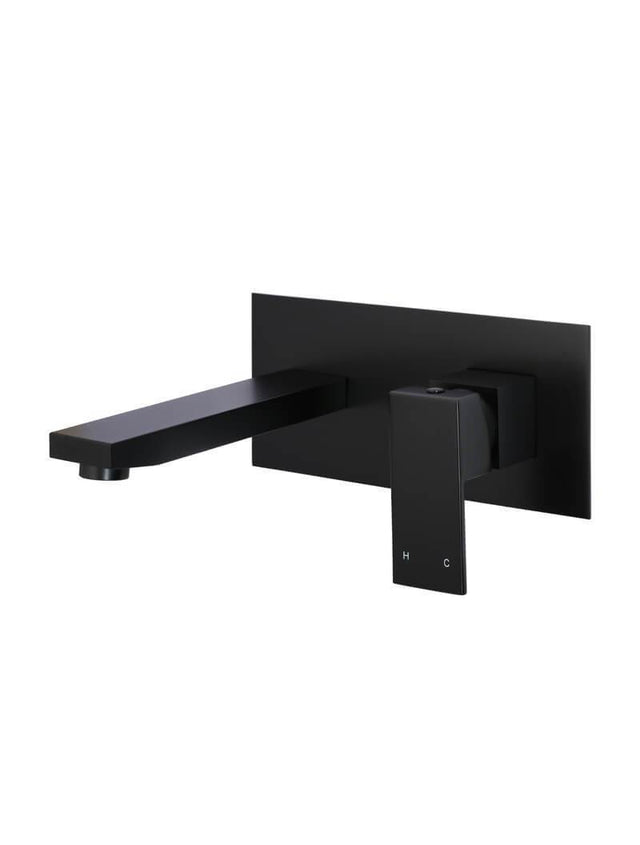 Square Wall Basin Mixer and Spout - Matte Black (SKU: MC01) by Meir