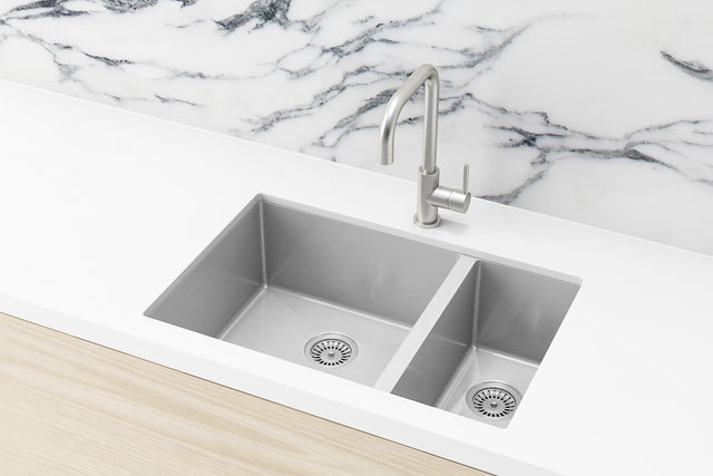 Lavello Kitchen Sink - One and Half Bowl 670 x 440 - PVD Brushed Nickel (SKU: MKSP-D670440-NK) by Meir