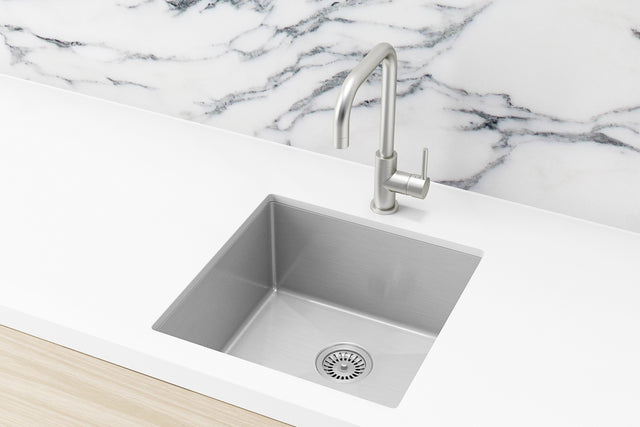 Lavello Kitchen Sink - Single Bowl 450 x 450 - PVD Brushed Nickel (SKU: MKSP-S450450-NK) by Meir