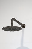 Round Wall Shower Curved Arm 400mm - Shadow Gunmetal - MA09-400-PVDGM