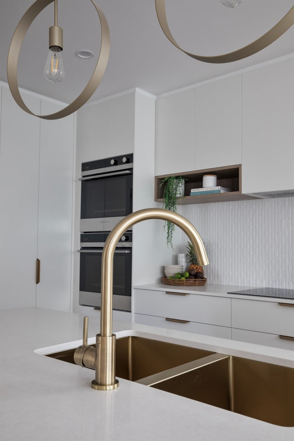 Round Gooseneck Kitchen Mixer Tap - Default Title (SKU: MK03-PVDBB) by Meir