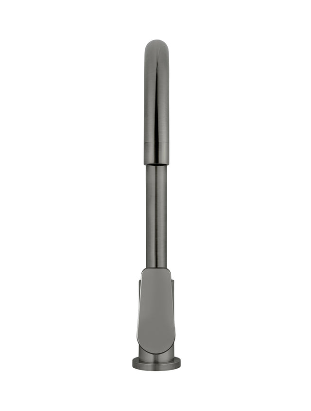 Round Gooseneck Kitchen Mixer Tap with Paddle Handle - Default Title (SKU: MK03PD-PVDGM) by Meir