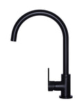 Round Gooseneck Kitchen Mixer Tap with Paddle Handle - Matte Black - MK03PD