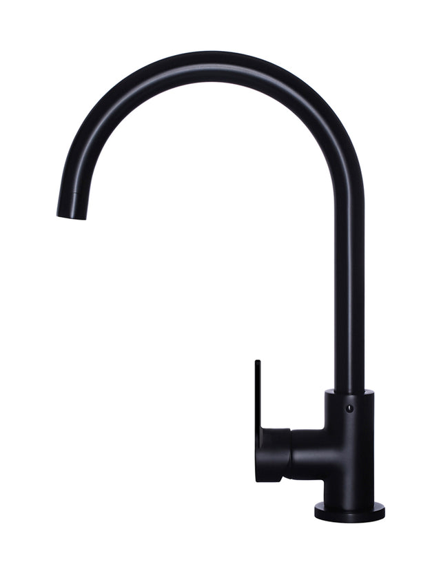 Round Gooseneck Kitchen Mixer Tap with Paddle Handle - Default Title (SKU: MK03PD) by Meir