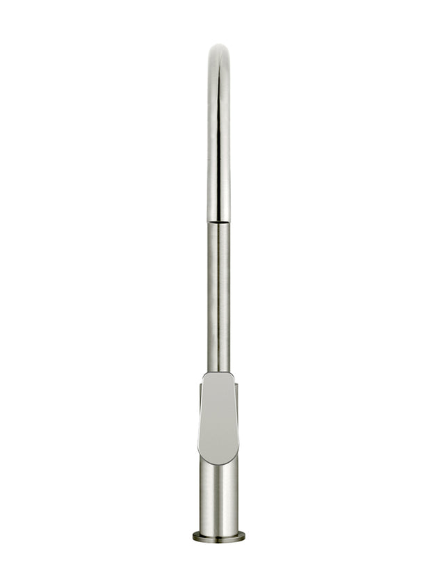 Round Paddle Piccola Pull Out Kitchen Mixer Tap - PVD Brushed Nickel (SKU: MK17PD-PVDBN) by Meir