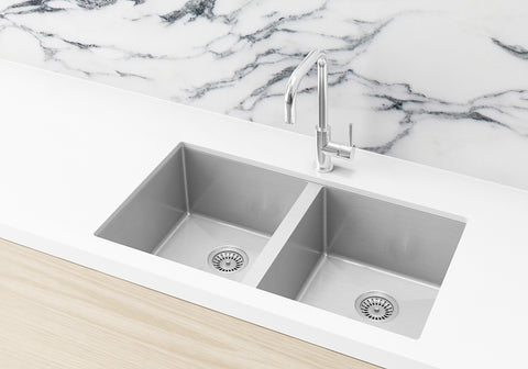 Lavello Kitchen Sink - Double Bowl 760 x 440 - PVD Brushed Nickel