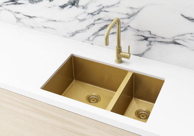 Lavello Kitchen Sink - One and Half Bowl 670 x 440 - Brushed Bronze Gold (SKU: MKSP-D670440-BB) by Meir