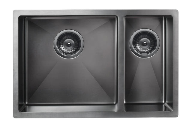 Lavello Kitchen Sink - One and Half Bowl 670 x 440 - Gunmetal Black (SKU: MKSP-D670440-GM) by Meir