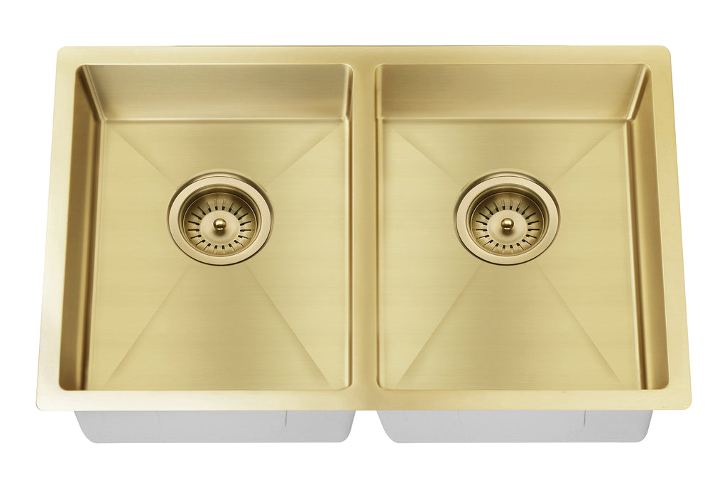Lavello Kitchen Sink - Double Bowl 760 x 440 - Brushed Bronze Gold
