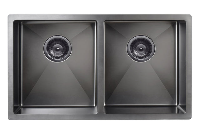 Lavello Kitchen Sink - Double Bowl 760 x 440 - Gunmetal Black (SKU: MKSP-D760440-GM) by Meir