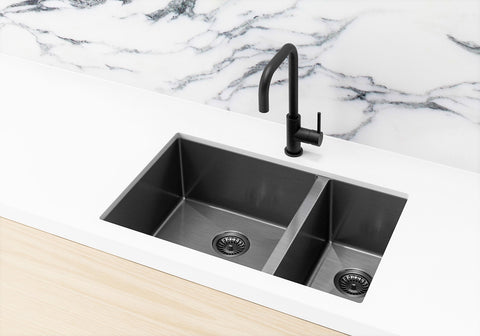 Lavello Kitchen Sink - One and Half Bowl 670 x 440 - Gunmetal Black