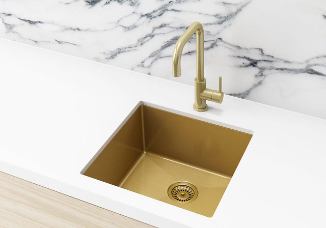 Lavello Kitchen Sink - Single Bowl 450 x 450 - Brushed Bronze Gold (SKU: MKSP-S450450-BB) by Meir