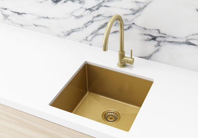 Lavello Kitchen Sink - Single Bowl 450 x 450 - Brushed Bronze Gold (SKU: MKSP-S450450-BB) by Meir