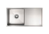 Lavello Kitchen Sink - Single Bowl & Drainboard 840 x 440 - PVD Brushed Nickel - MKSP-S840440D-NK