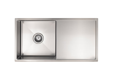 Lavello Kitchen Sink - Single Bowl & Drainboard 840 x 440 - PVD Brushed Nickel
