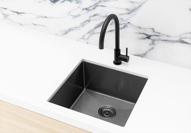 Lavello Kitchen Sink - Single Bowl 450 x 450 - Gunmetal Black (SKU: MKSP-S450450-GM) by Meir
