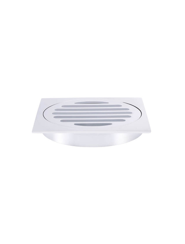 Square Floor Grate Shower Drain 100mm outlet - Polished Chrome (SKU: MP06-100-C) by Meir