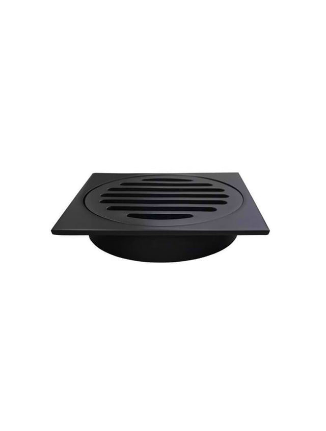 Square Floor Grate Shower Drain 100mm outlet - Matte Black (SKU: MP06-100) by Meir