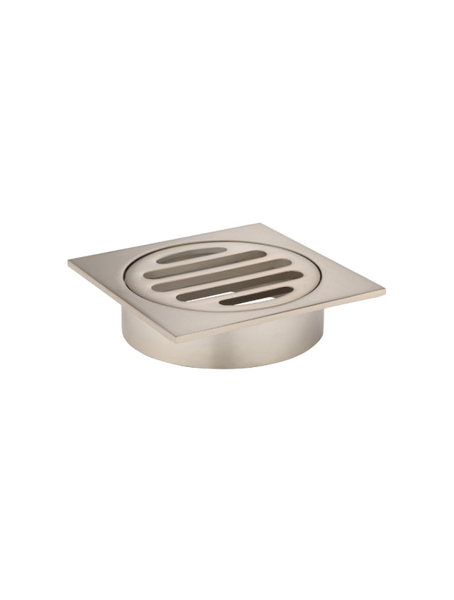 Square Floor Grate Shower Drain 80mm outlet - Champagne (SKU: MP06-80-CH) by Meir